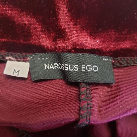 YFFS FASHION STUDIO Narcissus Ego Burgundy Velvet High-Rise Trousers Petite Medi - Picture 8 of 11